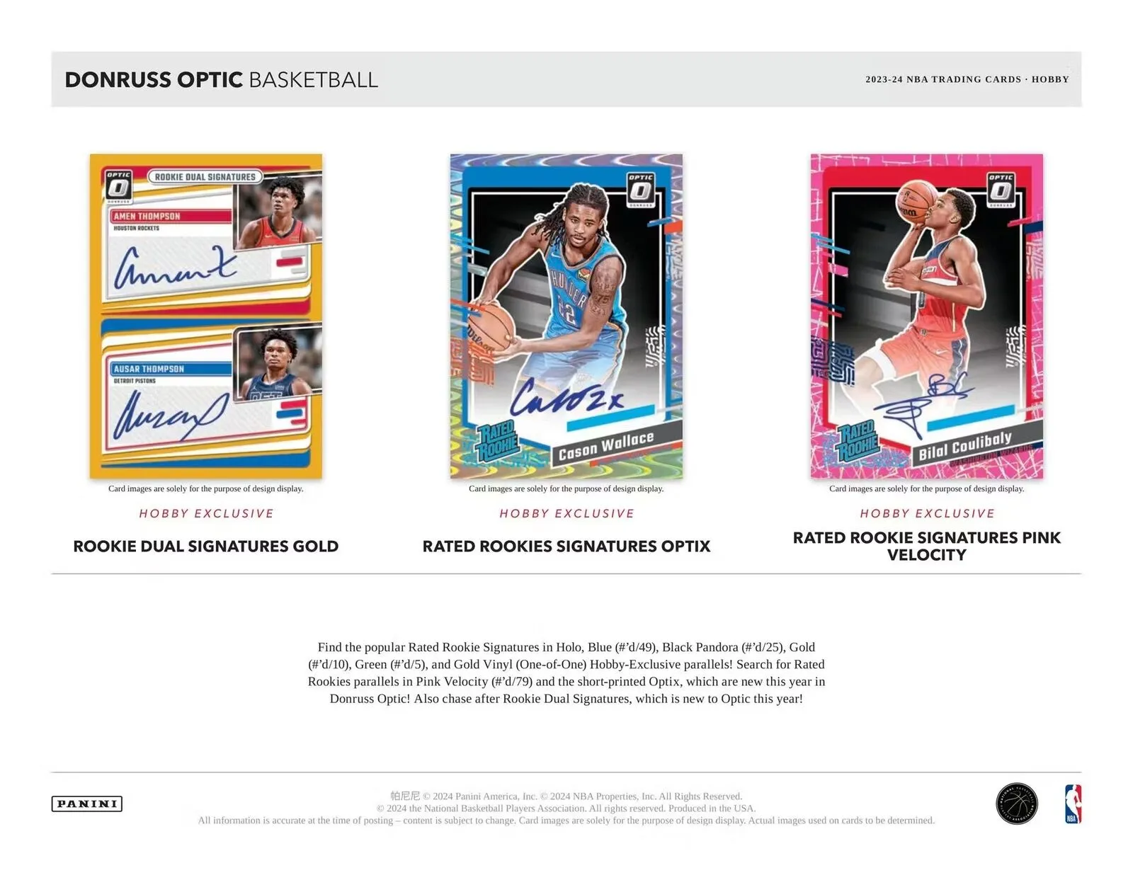 2023-24 Panini Donruss Optic Basketball 1st Off The Line FOTL Hobby Box