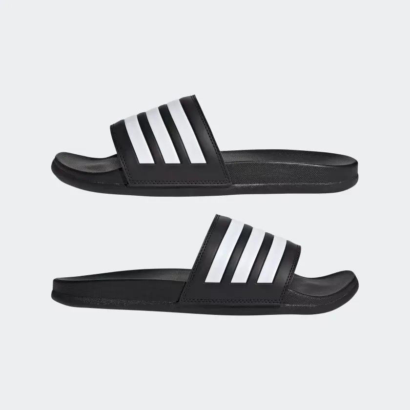 Adidas Men's Adilette Comfort Slides - Core Black / Cloud White