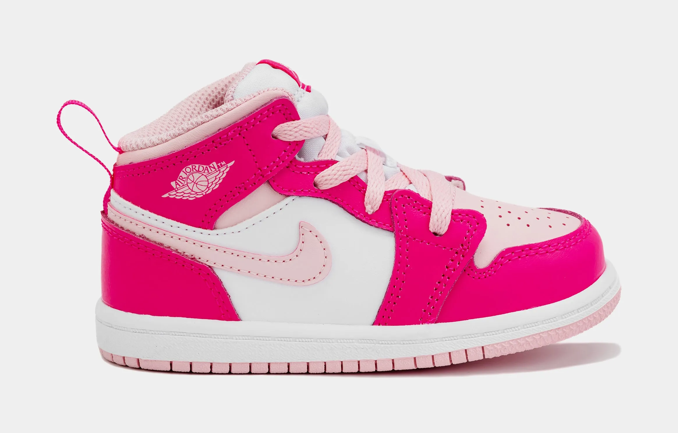 Air Jordan 1 Retro Mid Medium Soft Pink Infant Toddler Lifestyle Shoes (Pink)