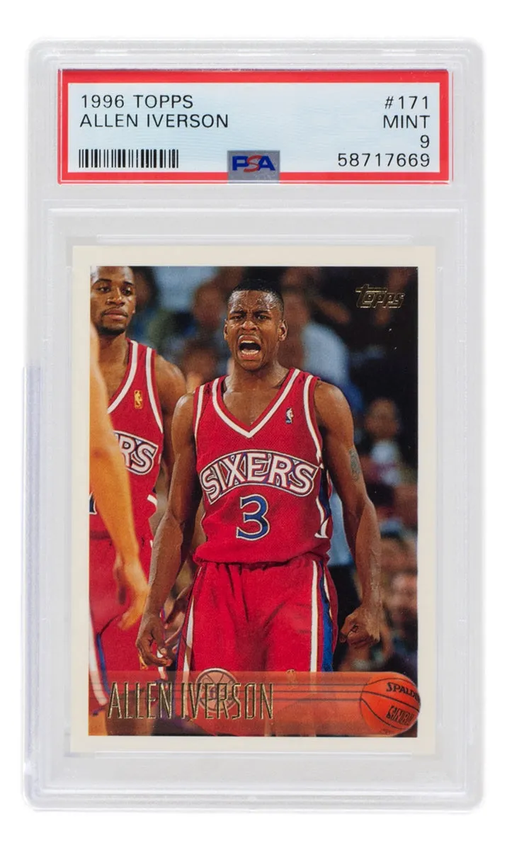 Allen Iverson 1996 Philadelphia 76ers Topps Card #171 PSA Mint 9