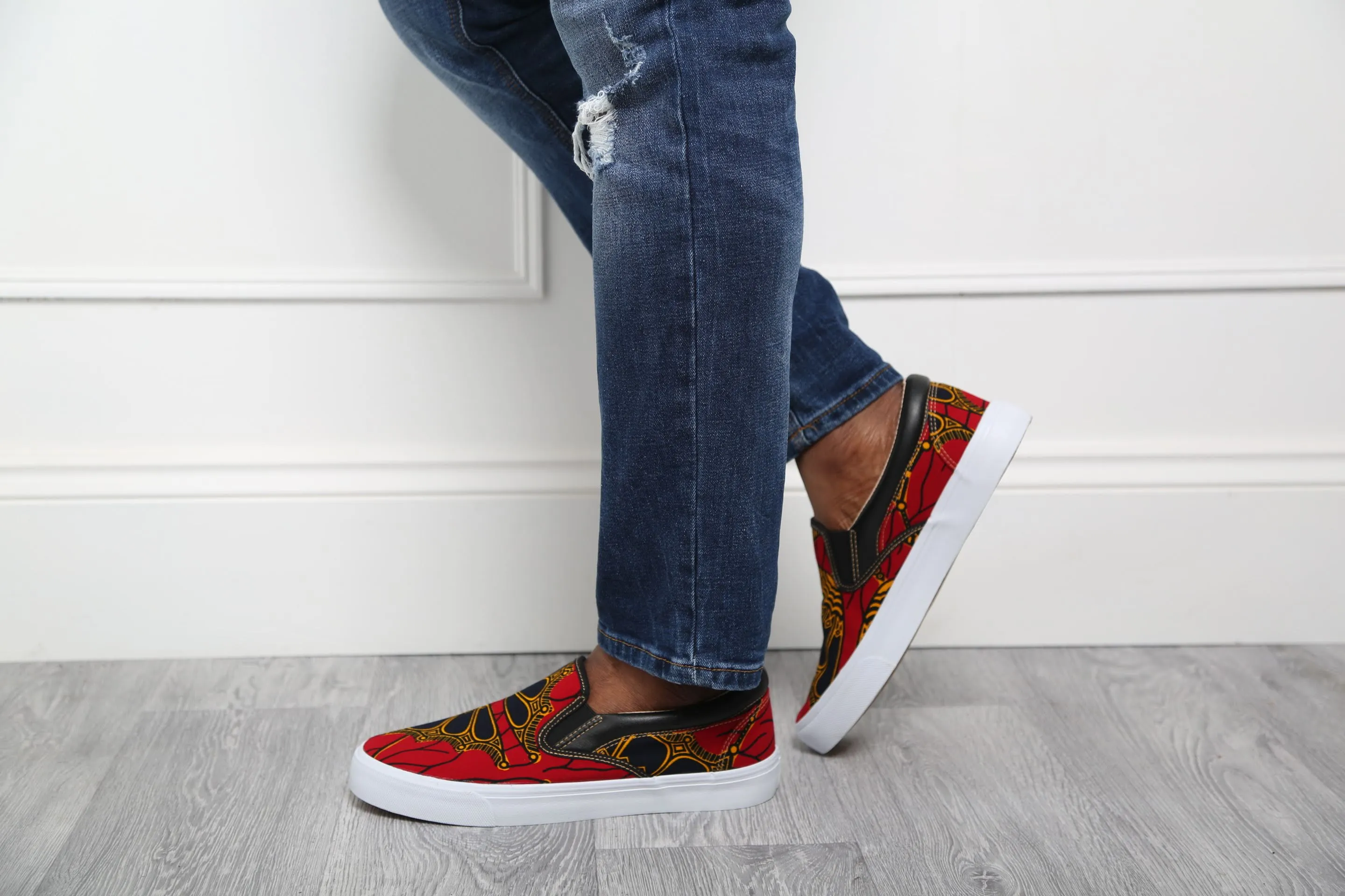 Ankara Slip-on Sneakers African Print Casual Shoes - CALABAR