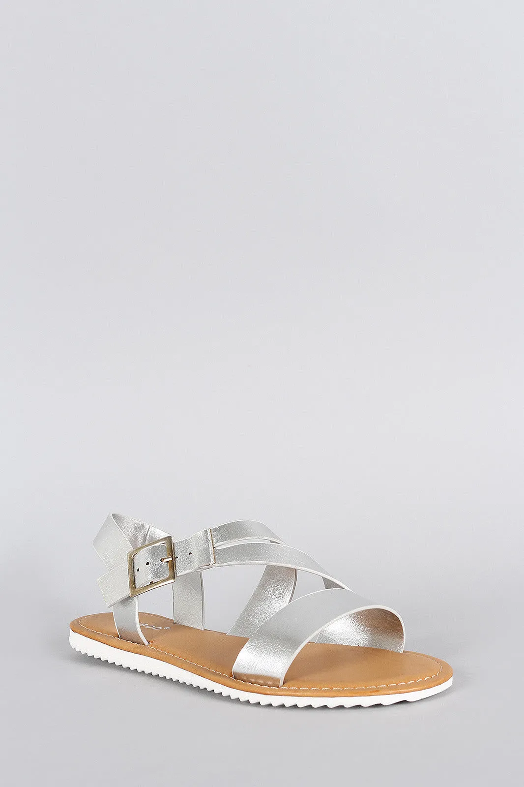 Bamboo Strappy Metallic Sandal