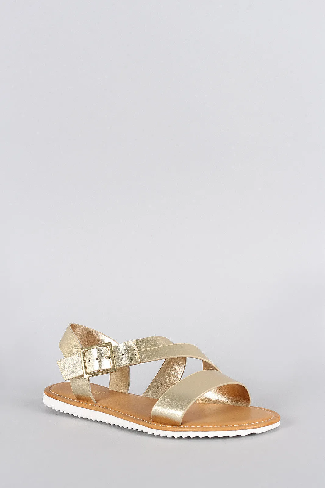 Bamboo Strappy Metallic Sandal