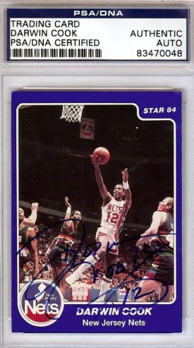 Darwin Cook Autographed 1984 Star Rookie Card #147 New Jersey Nets PSA/DNA #83470048