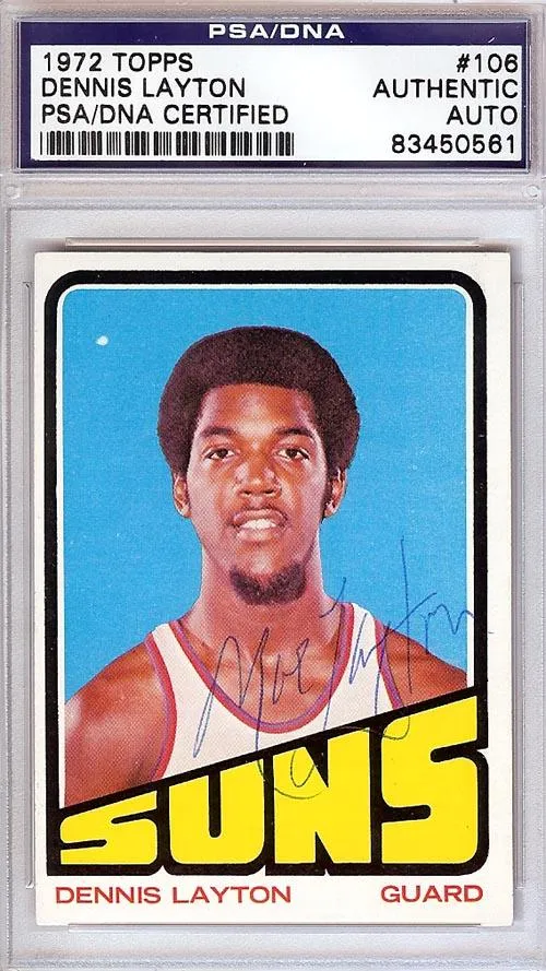 Dennis "Mo" Layton Autographed 1972 Topps Rookie Card #106 Phoenix Suns PSA/DNA #83450561