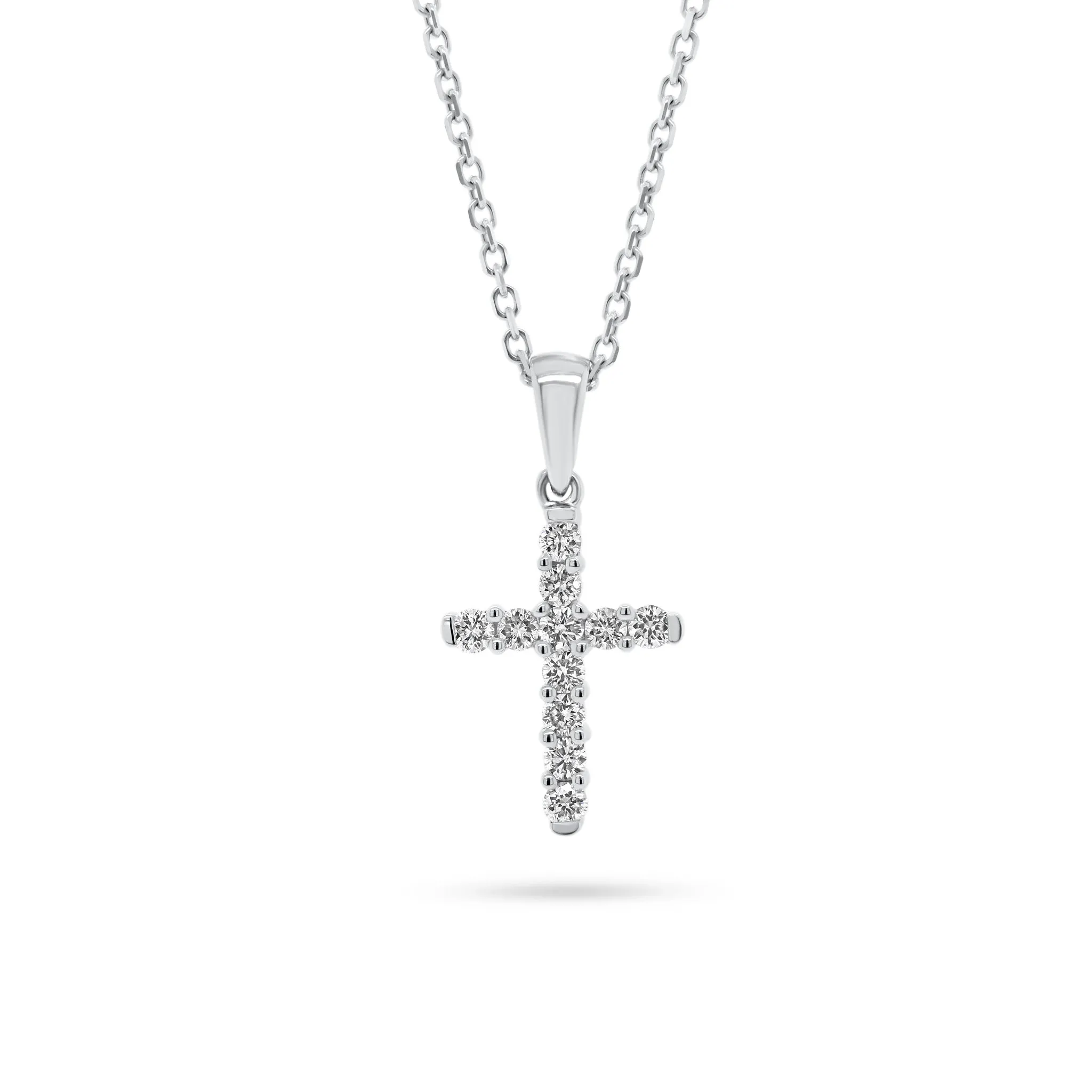 Diamond 11-Stone Cross Pendant