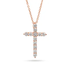 Diamond 12-Stone Cross Pendant