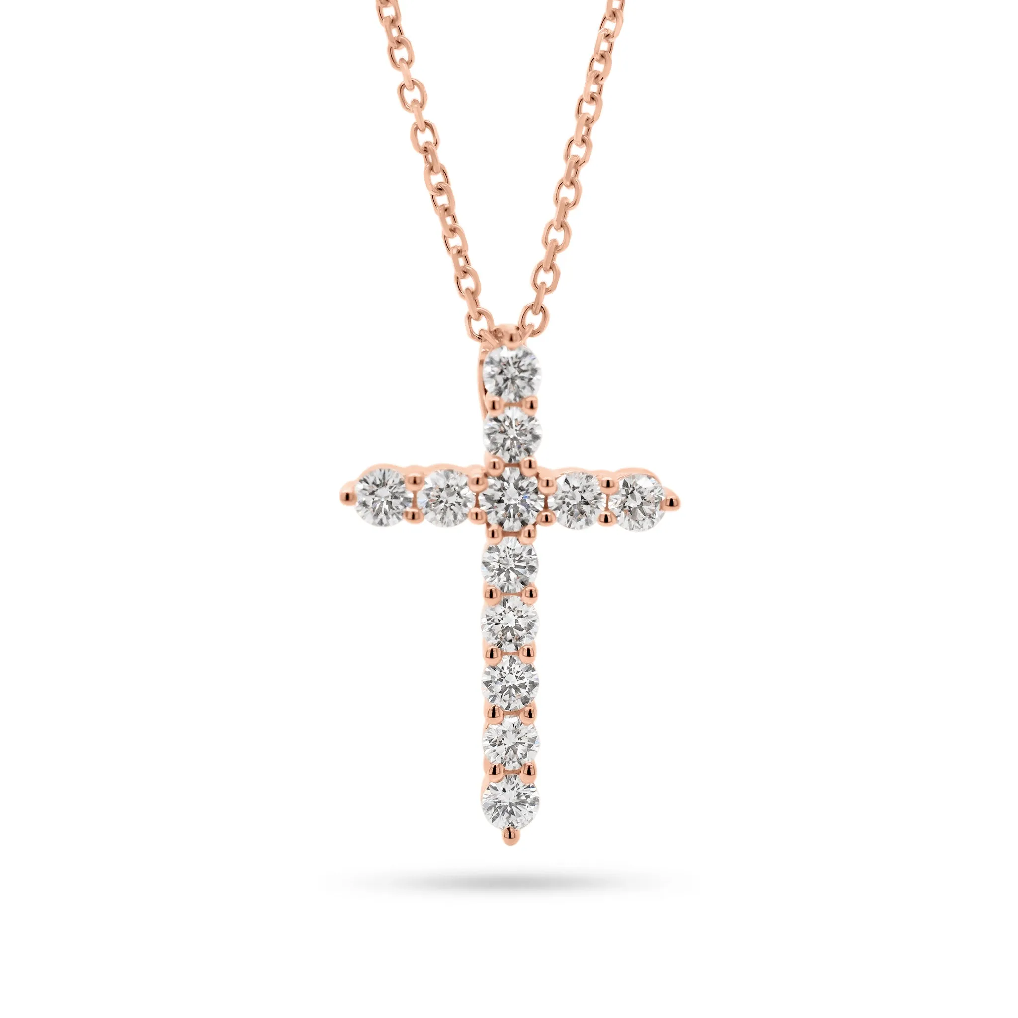 Diamond 12-Stone Cross Pendant