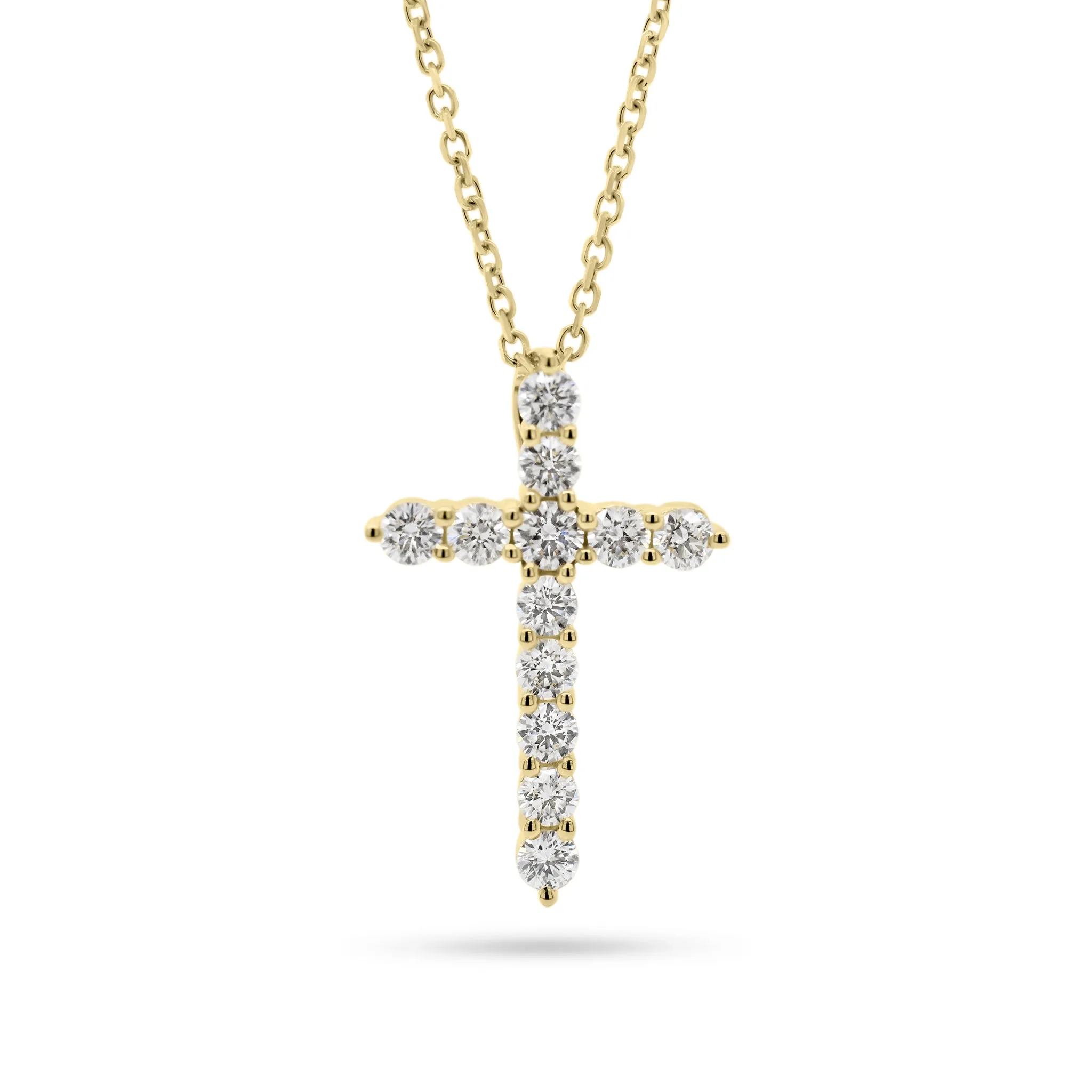 Diamond 12-Stone Cross Pendant