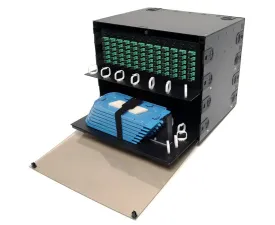 Fiber Patch Panel, Slide-Out Termination and Splice Combo Shelves, 8.5U