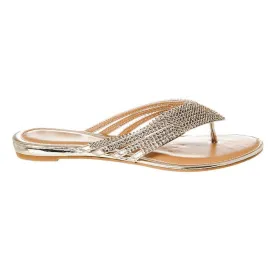 Flat Toe Post Diamante Sandal