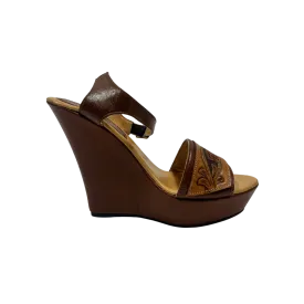 International M Women's Brown Wedge Sandals