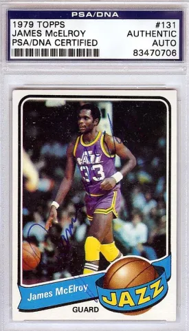 James McElroy Autographed 1979 Topps Card #131 Utah Jazz PSA/DNA #83470706