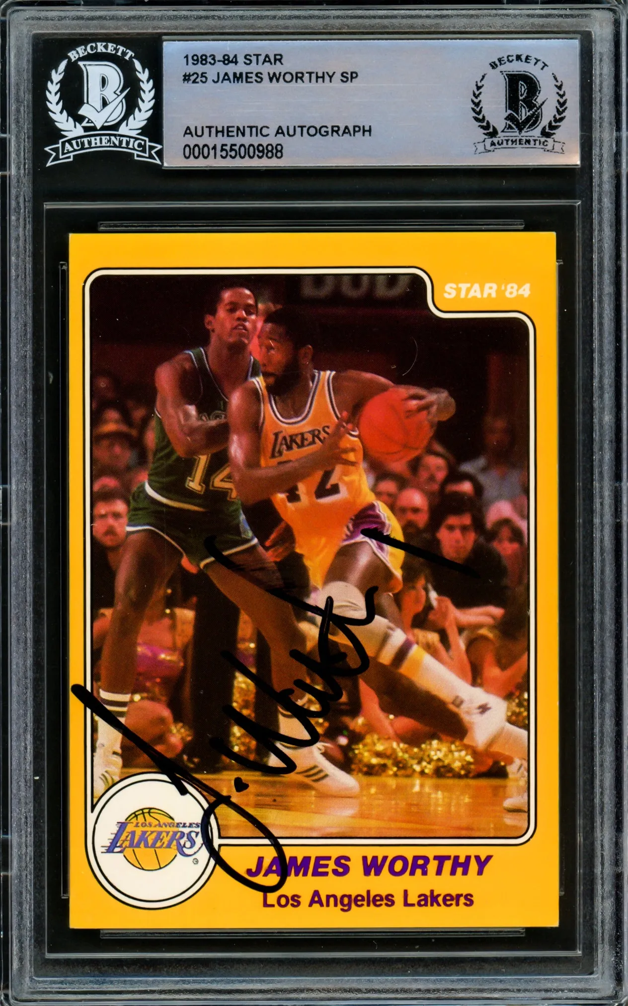 James Worthy Autographed 1983-84 Star Rookie Card #25 Los Angeles Lakers Beckett BAS #15500988