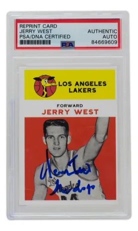 Jerry West Signed Lakers Reprint 1961 Fleer Rookie Card #43 The Logo PSA/DNA