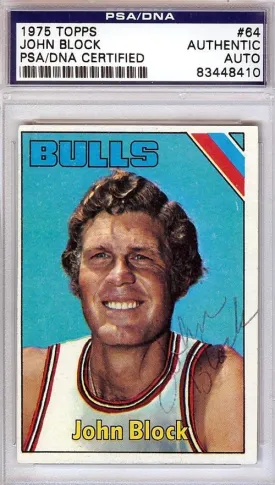 John Block Autographed 1975 Topps Card #64 Chicago Bulls PSA/DNA #83448410