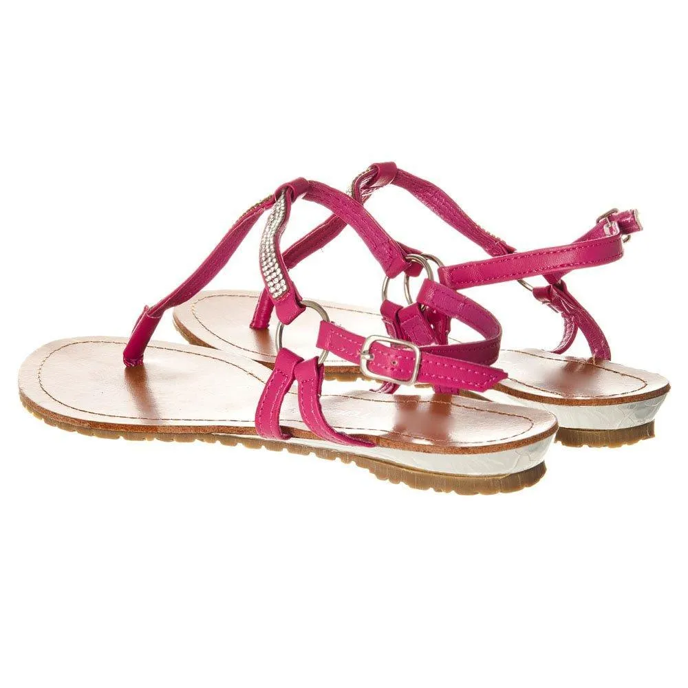 Kot Flat Ankle Strap Sandal With T-Bar