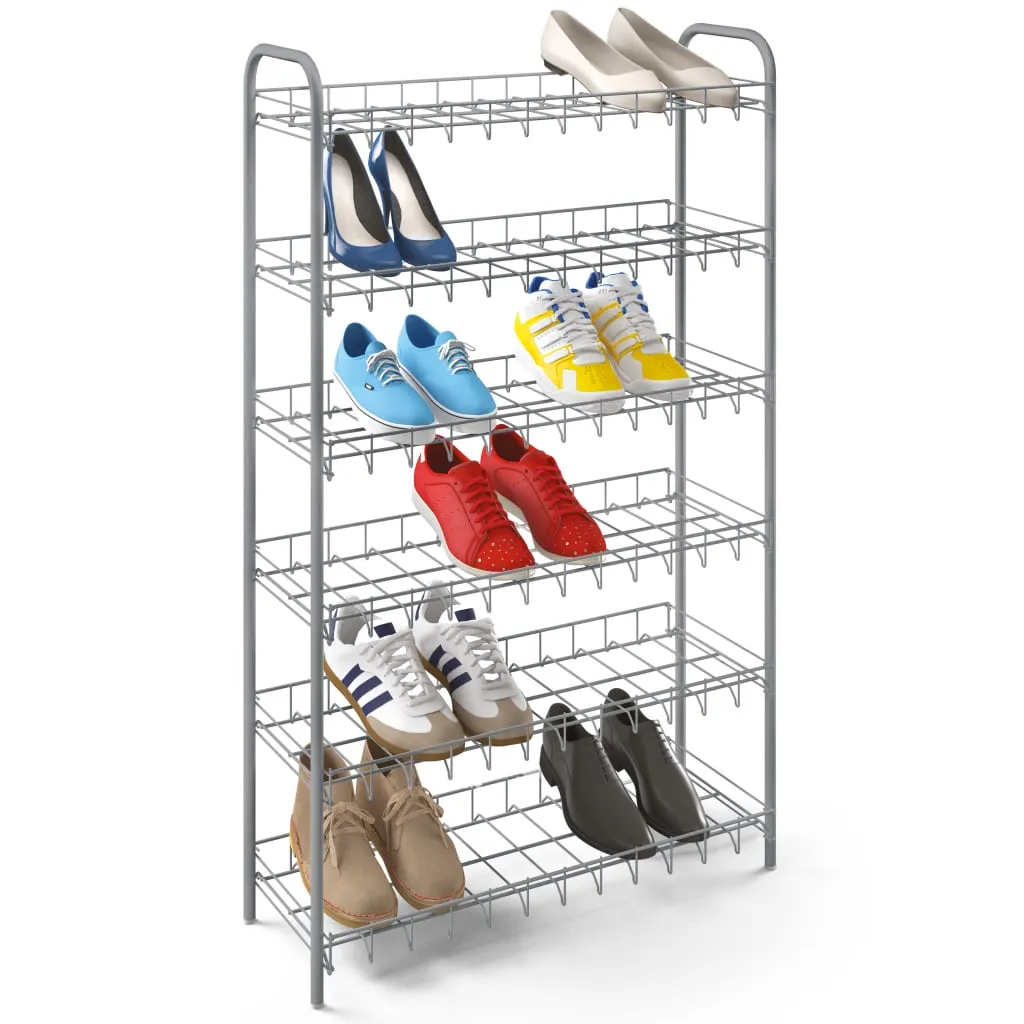 Metaltex 6-Tier Shoe Rack Shoe 6 Silver Grey