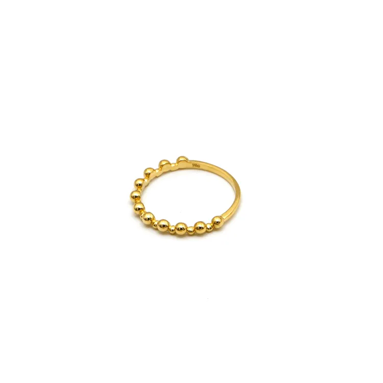 Real Gold Plain Bubble Beads Ring 6661 (SIZE 7.5) R2094