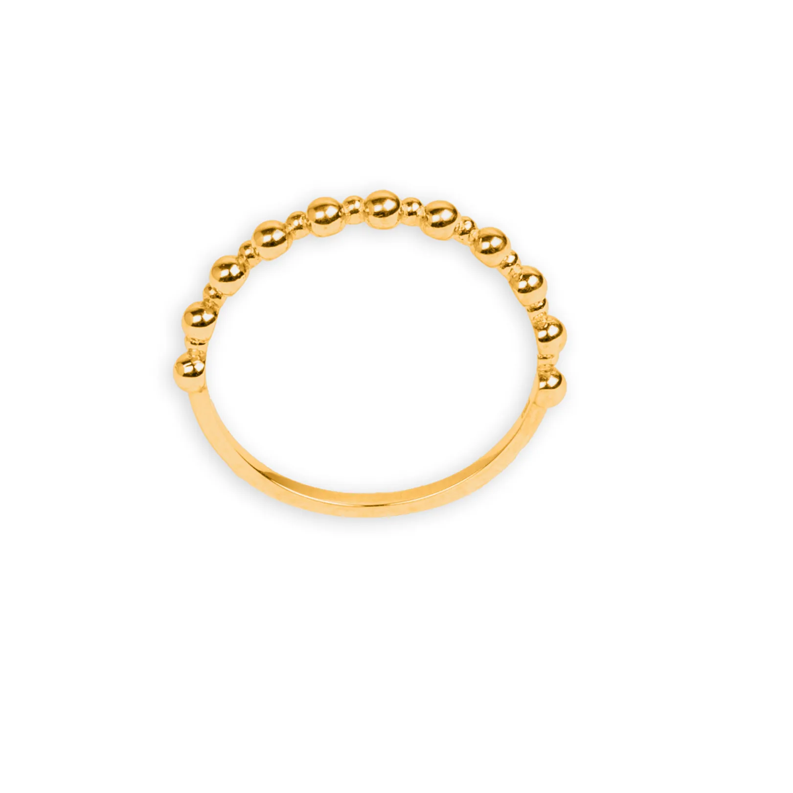 Real Gold Plain Bubble Beads Ring 6661 (SIZE 7.5) R2094