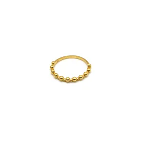 Real Gold Plain Bubble Beads Ring 6661 (SIZE 7.5) R2094