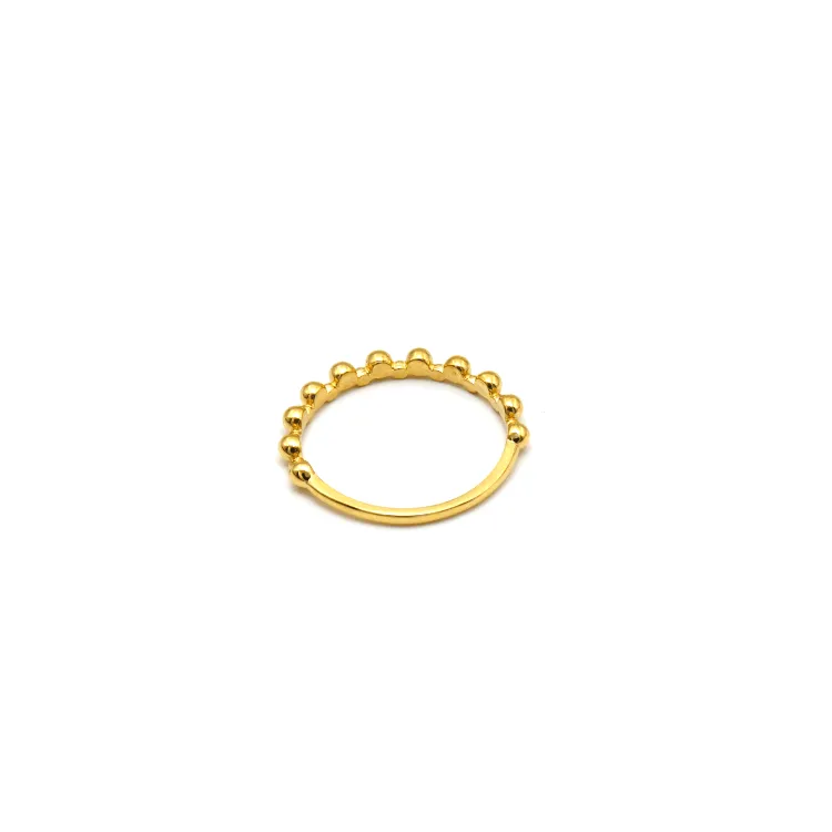 Real Gold Plain Bubble Beads Ring 6661 (SIZE 7.5) R2094