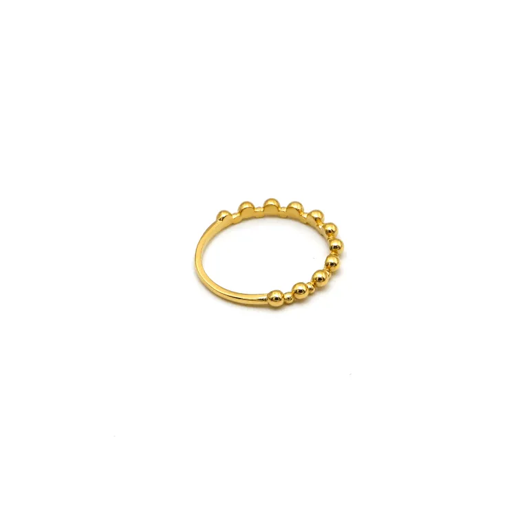 Real Gold Plain Bubble Beads Ring 6661 (SIZE 9) R2349