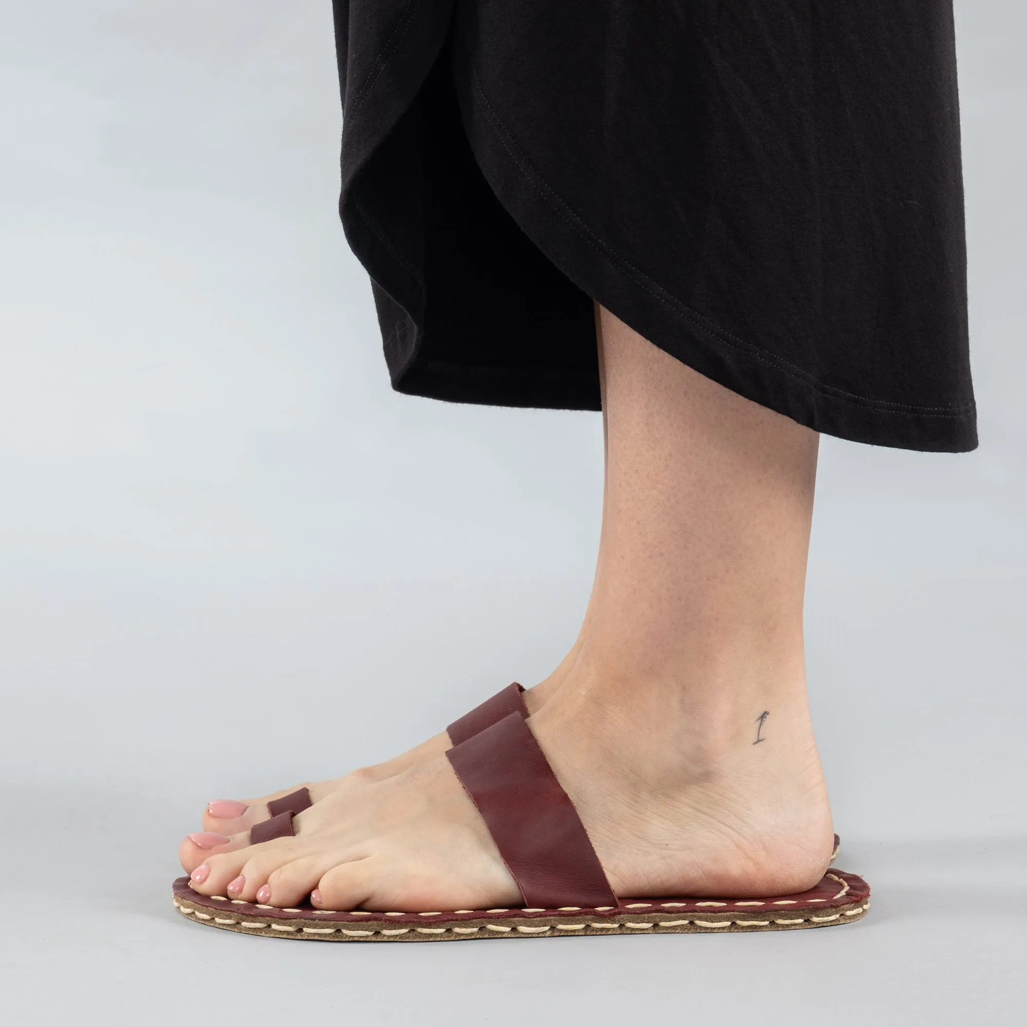 Red Barefoot Thong Sandals