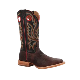 Rocky Boot Men's Durango Shrunken Bullhide Western Chestnut And Black Eclipse Boot