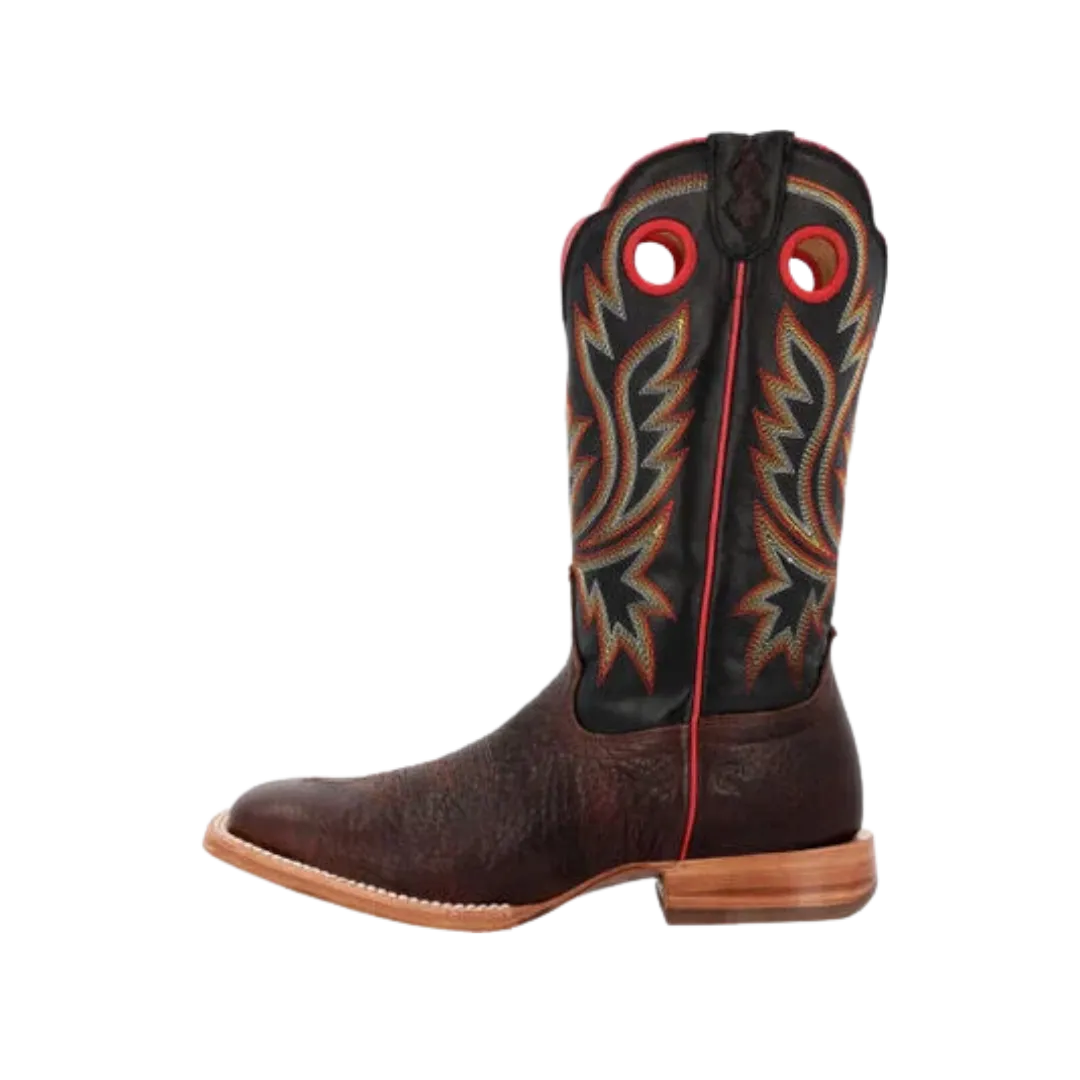 Rocky Boot Men's Durango Shrunken Bullhide Western Chestnut And Black Eclipse Boot