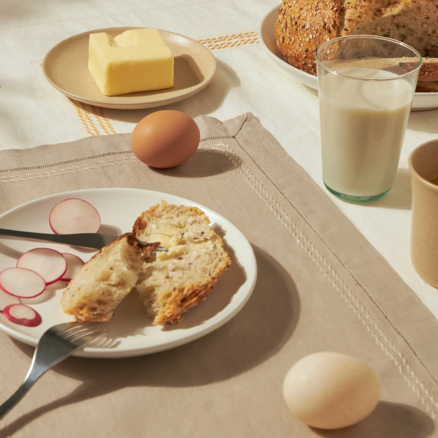 Shashiko Linen Tablecloth