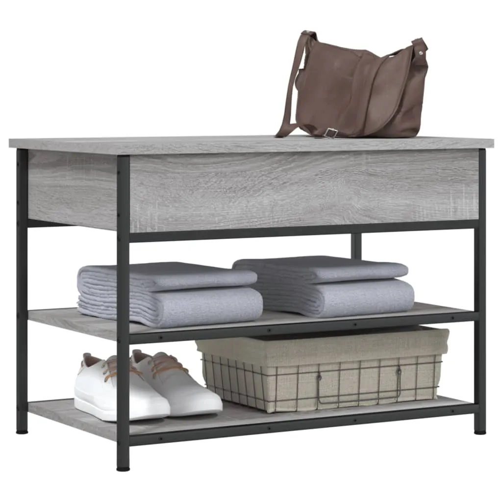 Shoe Bench Grey Sonoma 70x42.5x50 cm Engineered Wood