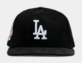 Shoe Palace Exclusive Los Angeles Dodgers Black Corduroy 59Fifty Fitted Mens Hat (Black/White)