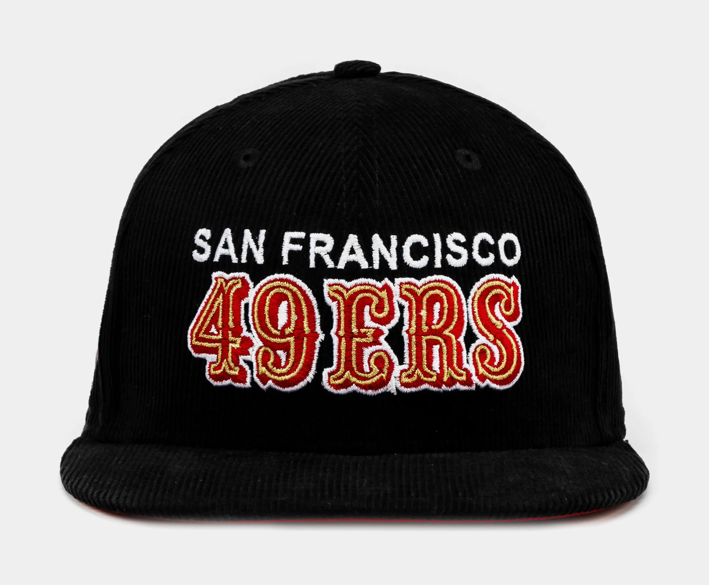 Shoe Palace Exclusive San Francisco 49ers Everyday Corduroy 59Fifty Fitted Mens Hat (Black/Red)