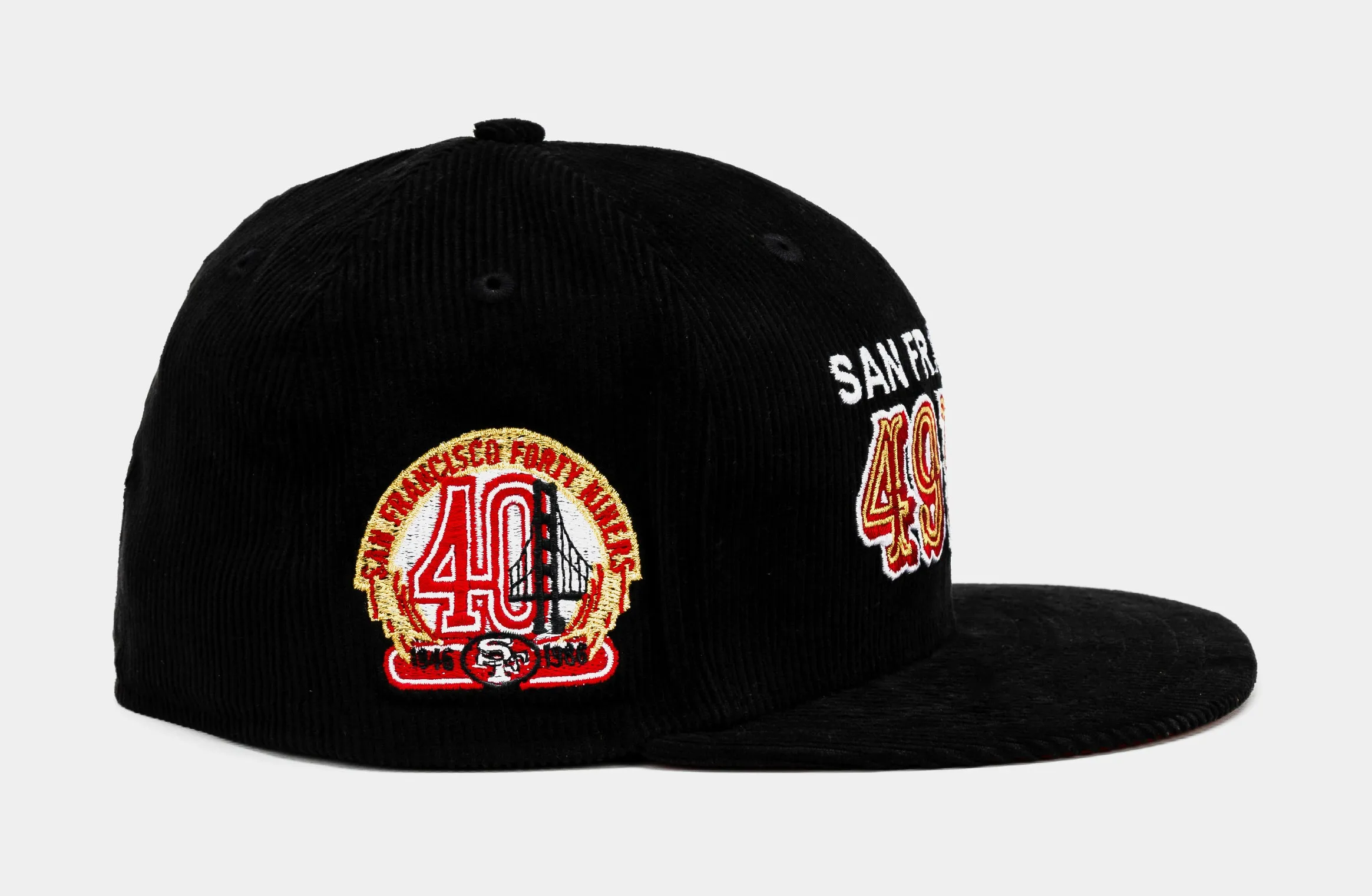 Shoe Palace Exclusive San Francisco 49ers Everyday Corduroy 59Fifty Fitted Mens Hat (Black/Red)