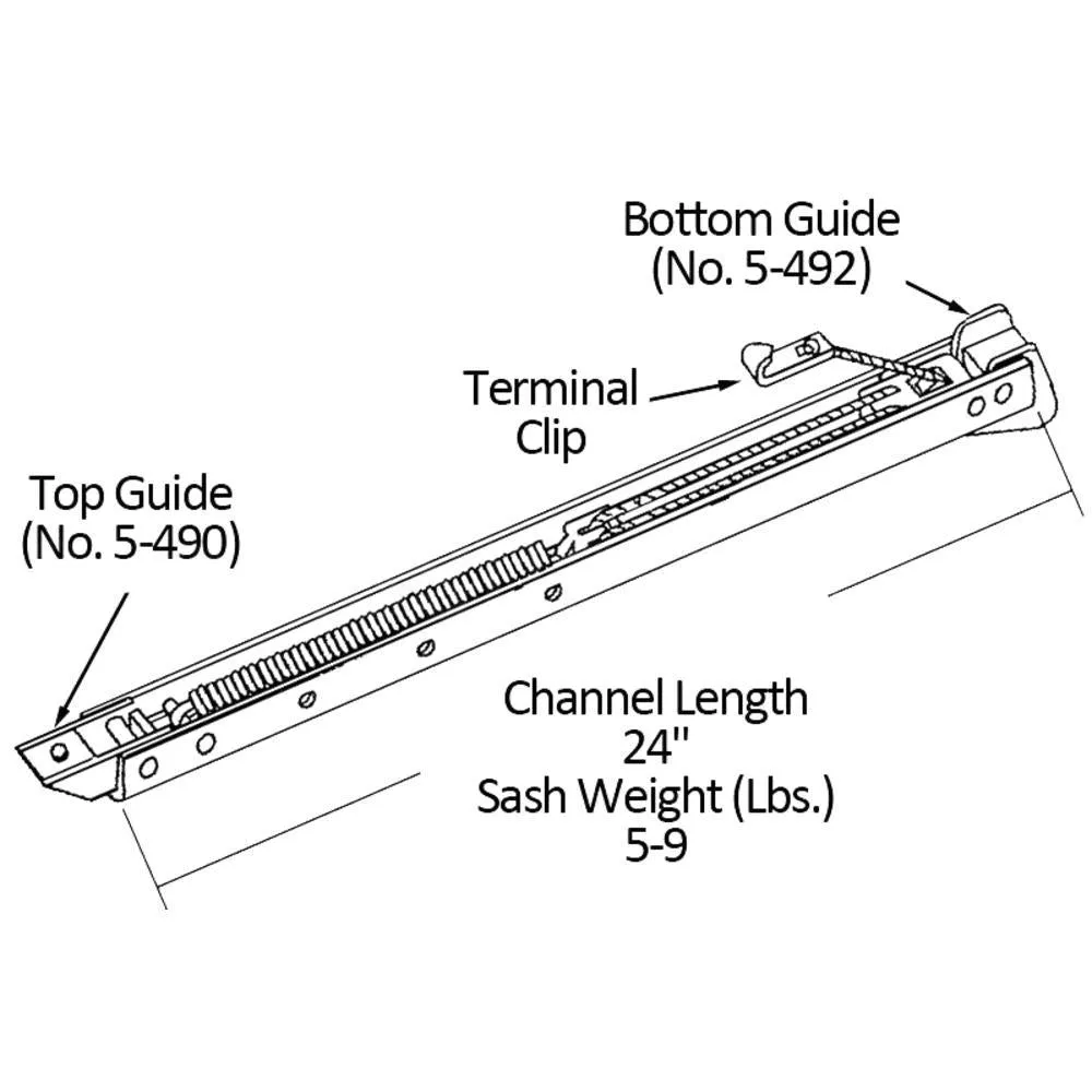 Single Hung Sliding Window 24" Sash Balance 5-9 Lbs