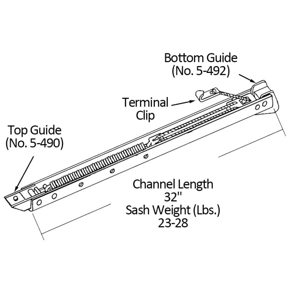 Single Hung Sliding Window 32" Sash Balance 25-30 Lbs