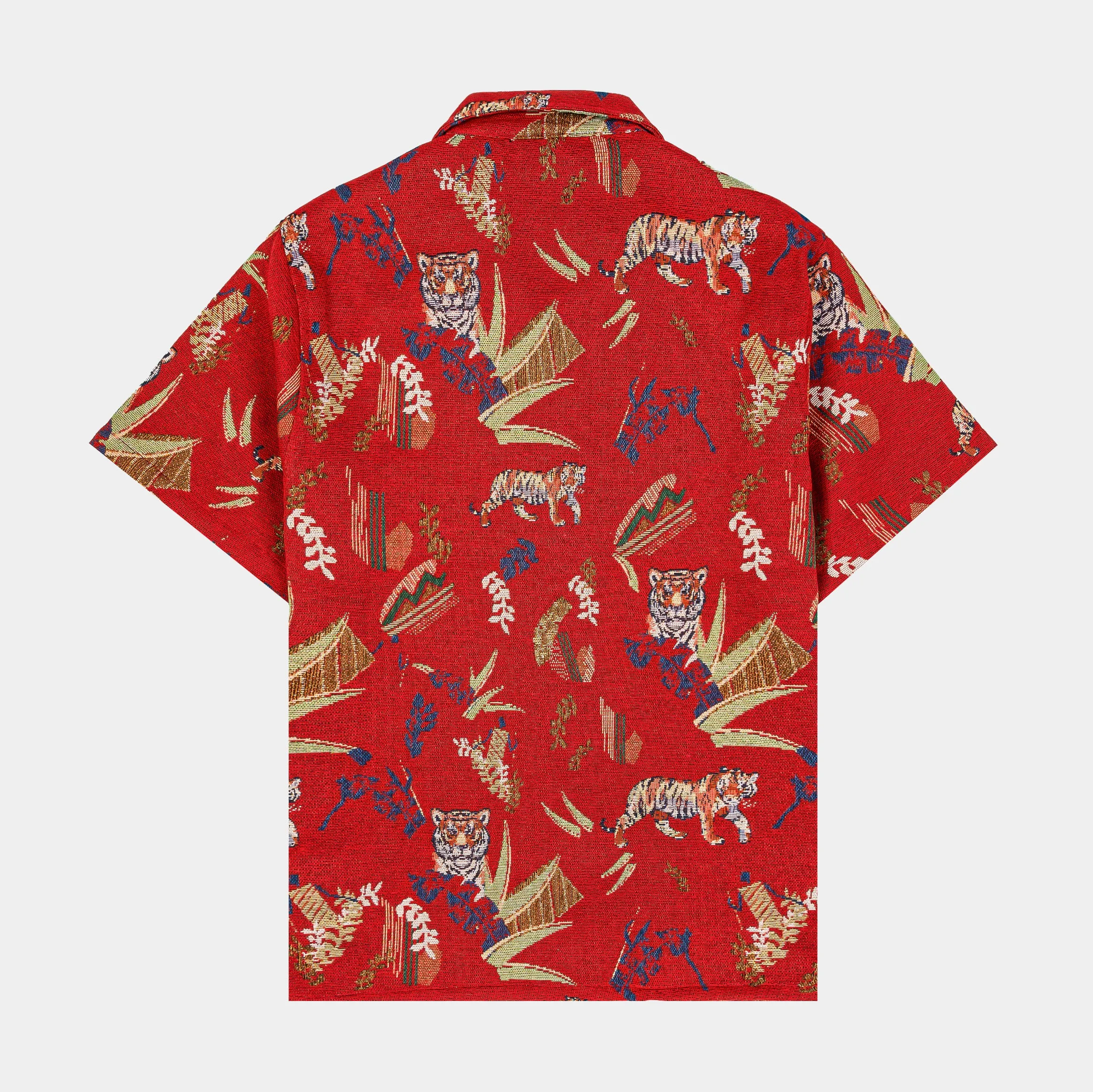 SP x Scarface Tiger Woven Mens Short Sleeve Shirt (Red)