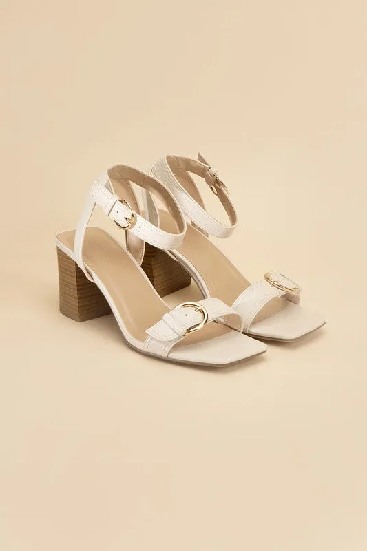 Treaty-S Open Toe Buckle Heeled Sandals