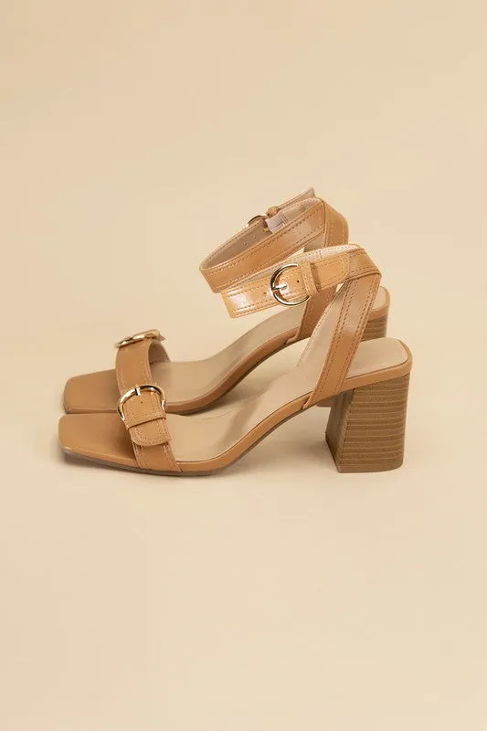 Treaty-S Open Toe Buckle Heeled Sandals