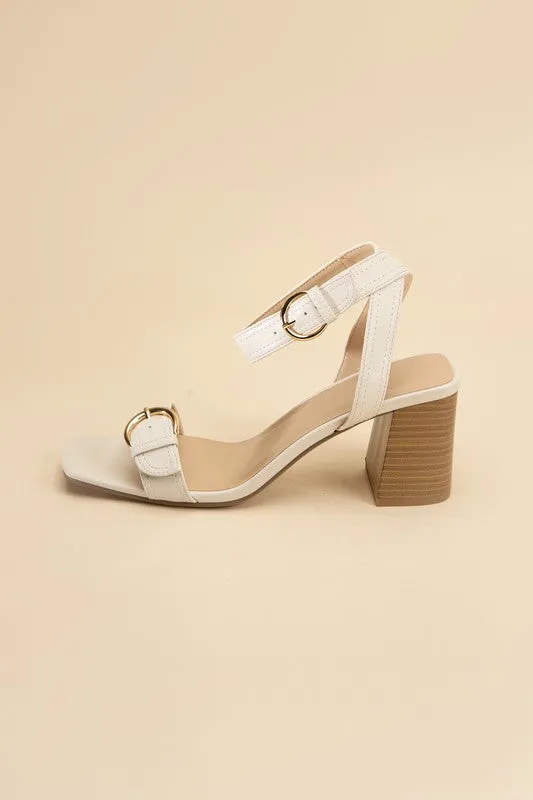 Treaty-S Open Toe Buckle Heeled Sandals