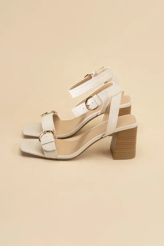 Treaty-S Open Toe Buckle Heeled Sandals