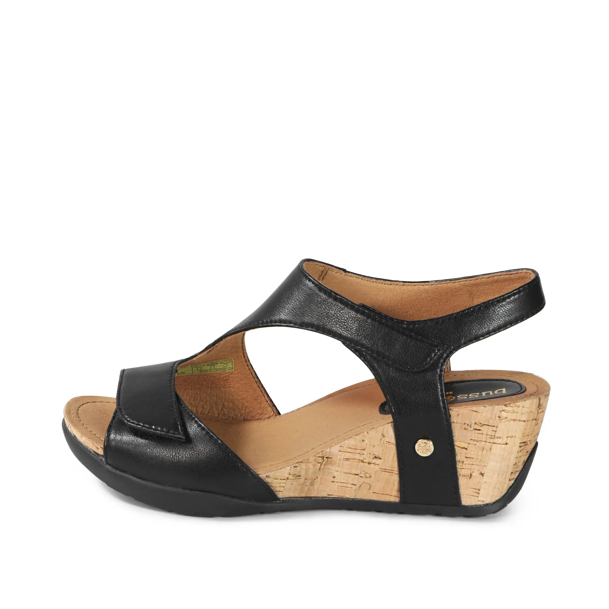 Women's Bussola Nicky Wedge Sandal Color: Black