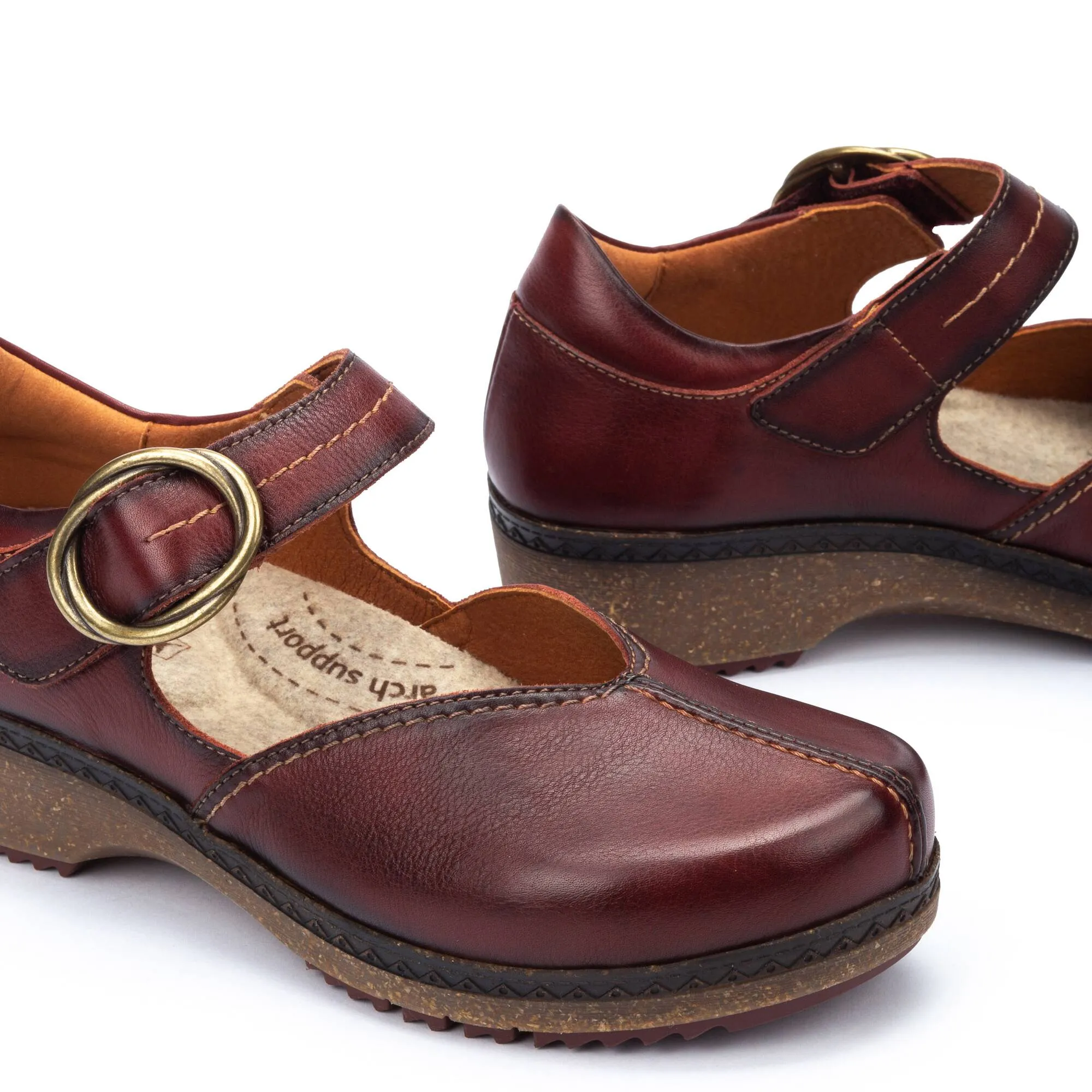 Women's Pikolinos Granada Leather Shoes Color: Arcilla