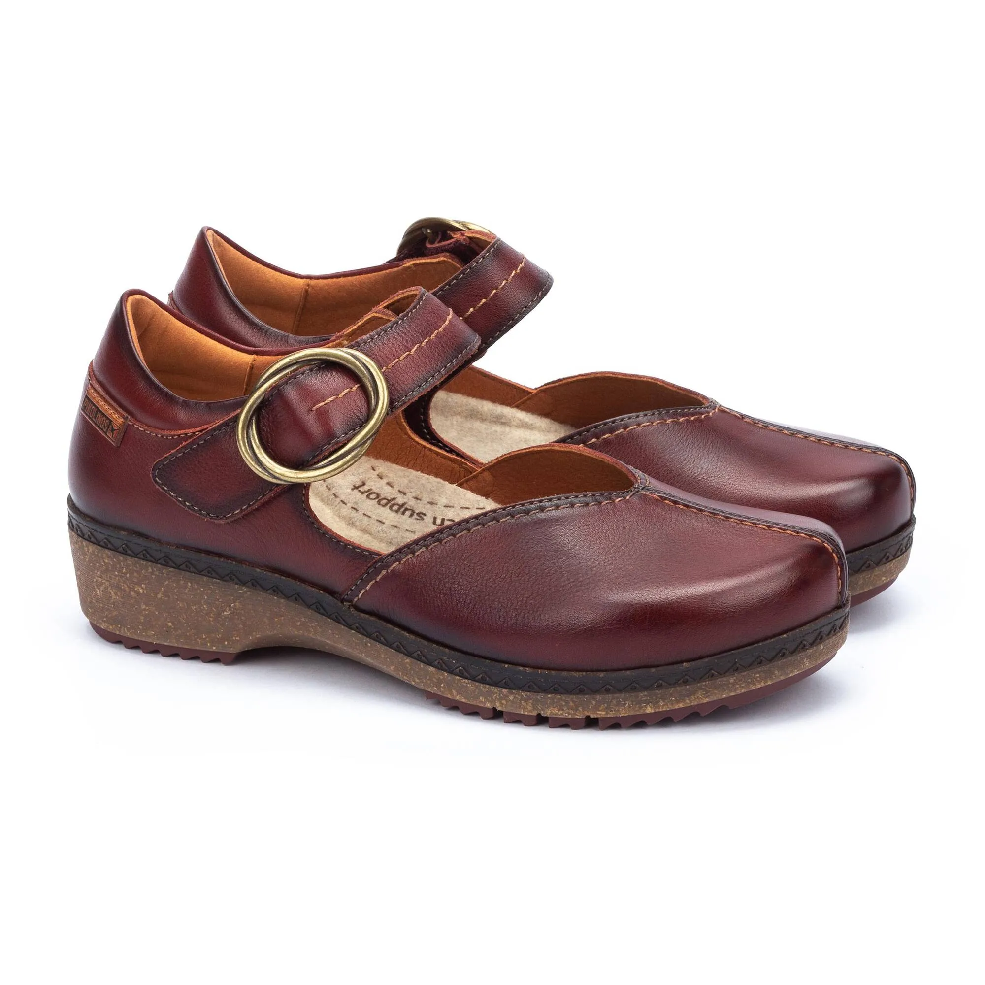 Women's Pikolinos Granada Leather Shoes Color: Arcilla